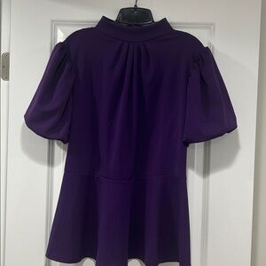 Ashley Stewart Peplum Deep Purple Top